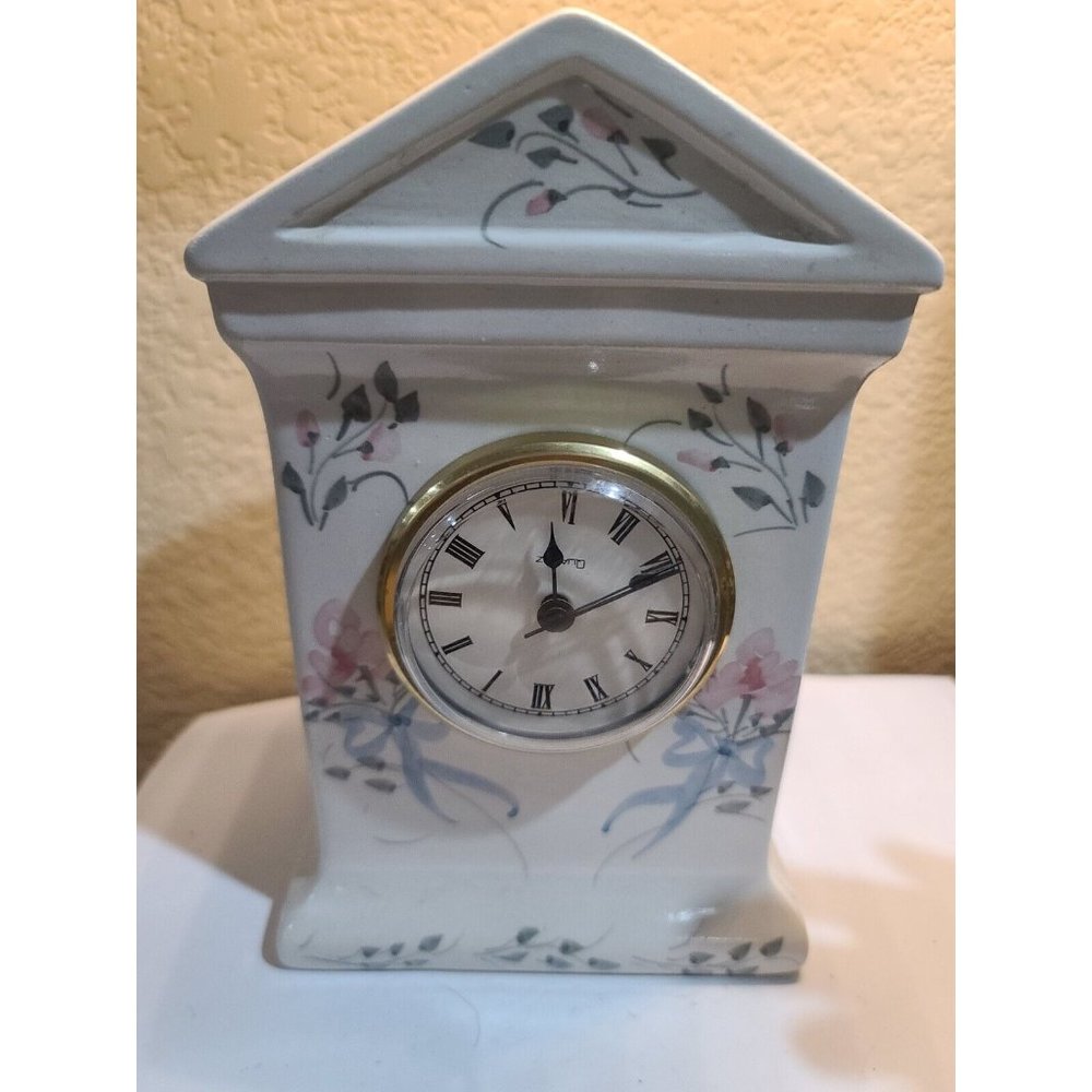 Quartz Mantle Clock Fine Bone China made in usa hand painted